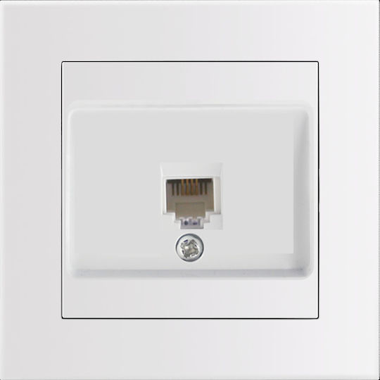 Entac ERWLS-ARN-W Single Network Socket RJ45 with Cat5 Type Frame in White Colour 15.005.0107