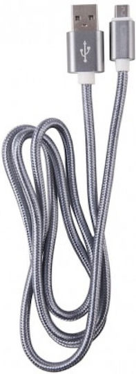 Remax RC-13M Braided USB 2.0 to micro USB Cable Ασημί 3m