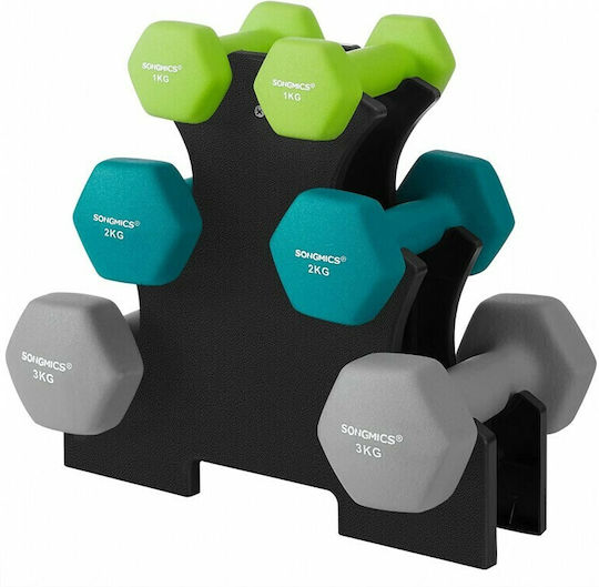Songmics Set de gantere Din vinil 6buc Greutate totală 12kg