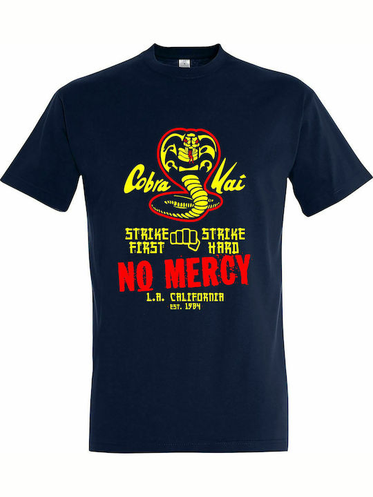 Unisex T-shirt, "Cobra Kai No Mercy La California USA", French Navy