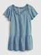 GAP Kids Dress Denim Short Sleeve Blue