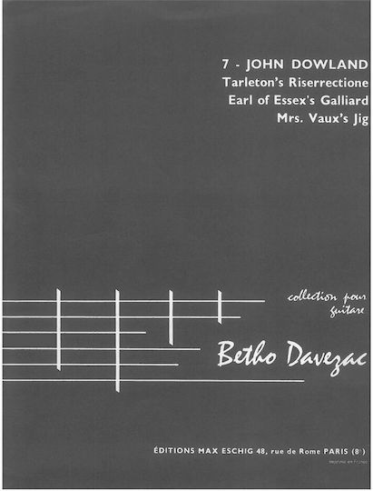 Max Eschig Dowland - Tarletons Riserrectione Max Eschig Dowland - Tarletons Riserrectione