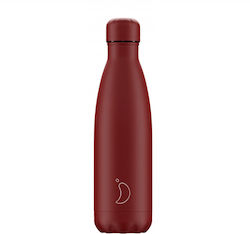 Chilly's Monochrome Bottle Thermos Stainless Steel BPA Free All Matte Red 500ml CB22551