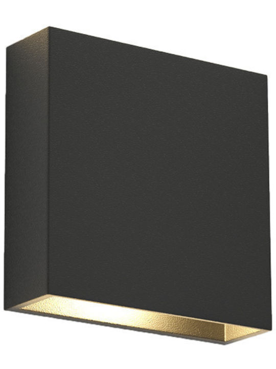 Inlight Waterproof Wall-Mounted Outdoor Ceiling Light with Integrated LED Black