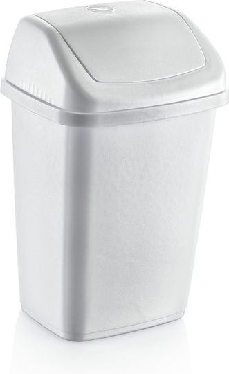 Cyclops Plastic Waste Bin with Floating Lid White 10L