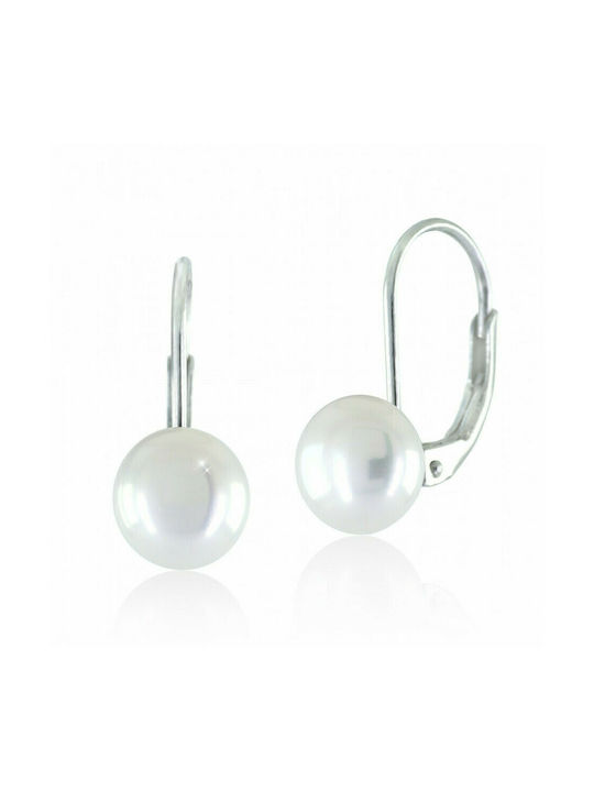 Bijou Box Earrings Pendants made of Silver with Pearls