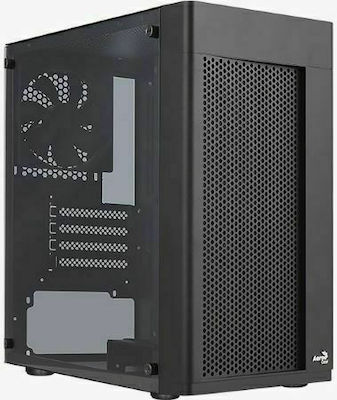 Aerocool Hexform Gaming Mini Tower Κουτί Υπολογιστή με Πλαϊνό Παράθυρο Μαύρο