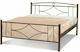 Sifnos Bett Halb-Doppelbett Metall Halicomavro mit Latten & Matratze 110x190cm