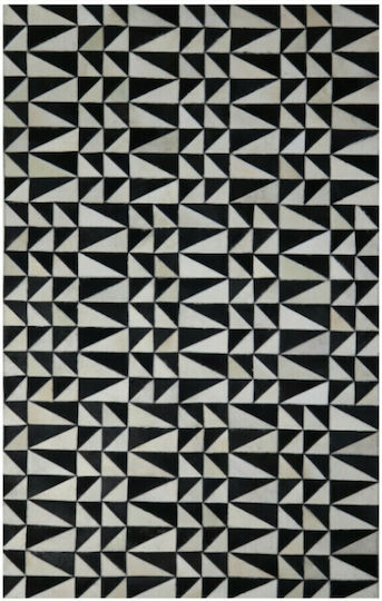 InTheBox Black & White Teppich Rechteckig Leder Black / White