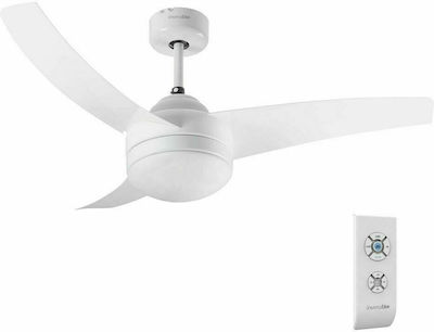 Mistral 3042 Ceiling Fan 106cm with Light and Remote Control White