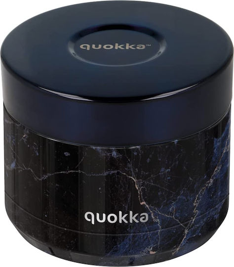 Quokka Marble Δοχείο Φαγητού Inox Θερμός Μαύρο με Χωρίσματα 360ml