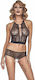 Anais Apparel Cristal Set Sexy Σετ Εσωρούχων με Δαντέλα Μαύρο