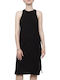 Summer Midi Dress with Slit Black