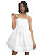 Glamorous Sommer Mini Abendkleid Offener Rücken Weiß