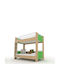 Lan Kinderbett Koje Einzeln Grün für Matratze 90x200cm