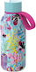 Quokka Solid Kids Water Bottle Thermos Dinosaur Stainless Steel with Screw Cap Non Spill Light Blue 330ml