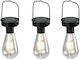 Trio Lighting Campus Σετ 3 Κρεμαστά Ηλιακά Φωτιστικά 1W με Φωτοκύτταρο IP44