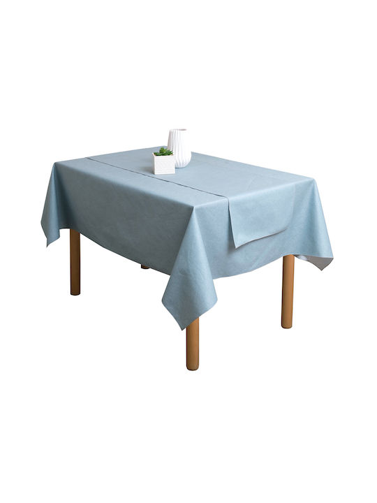 Viopros Ντιάνα Cotton & Polyester Stain Resistant Tablecloth Πετρόλ 140x180cm