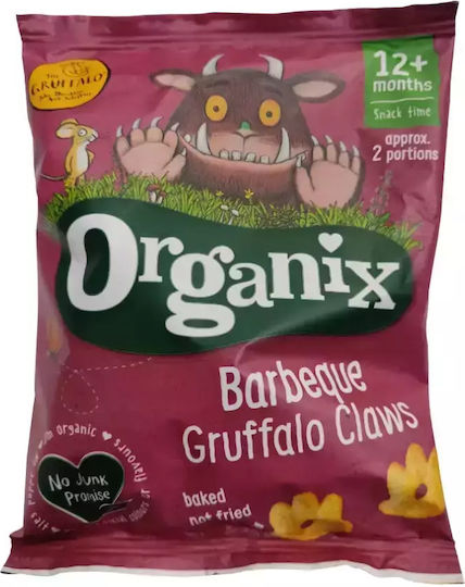 Organix Erdnussflips Gruffalo Claws mit Geschmack Tomate Zuckerfrei 15gr für 12+ Monate