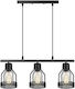 Powertech Pendant Light Three-Light for Socket E27 Black