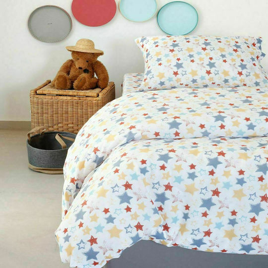 Melinen Комплект чаршафи Единично Star Boy Бял 170x270см 3бр