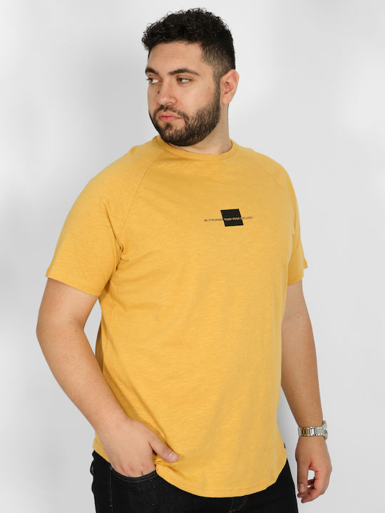 Double T-shirt Bărbătesc cu Mânecă Scurtă Galben