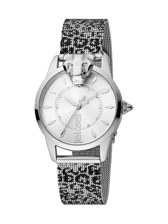 Just Cavalli Animalier Uhr mit Schwarz Metallarmband