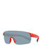 FILA Men's Sunglasses with Red Plastic Frame and Gray Lens SF9380-07FZ