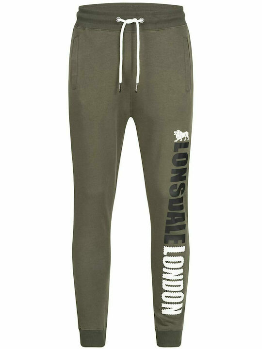 Lonsdale Grittenham Men's Sweatpants with Rubber Khaki