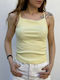 Only Women's Summer Blouse Cotton with Straps Vanilla