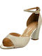 Leder Sandalen mit Strass Gold
