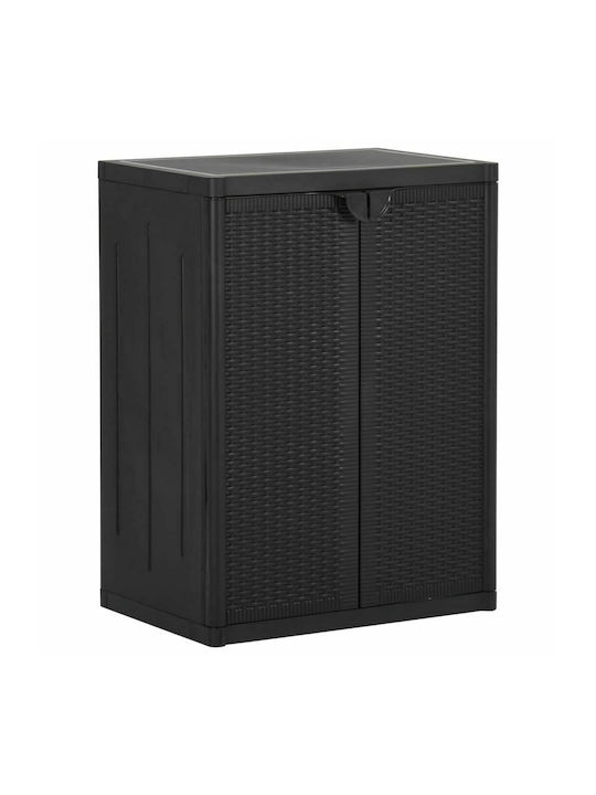 Dulap Dublu-Foi Din Polipropilenă Cu 2 Rafturi Negru 65x45x88 Cm