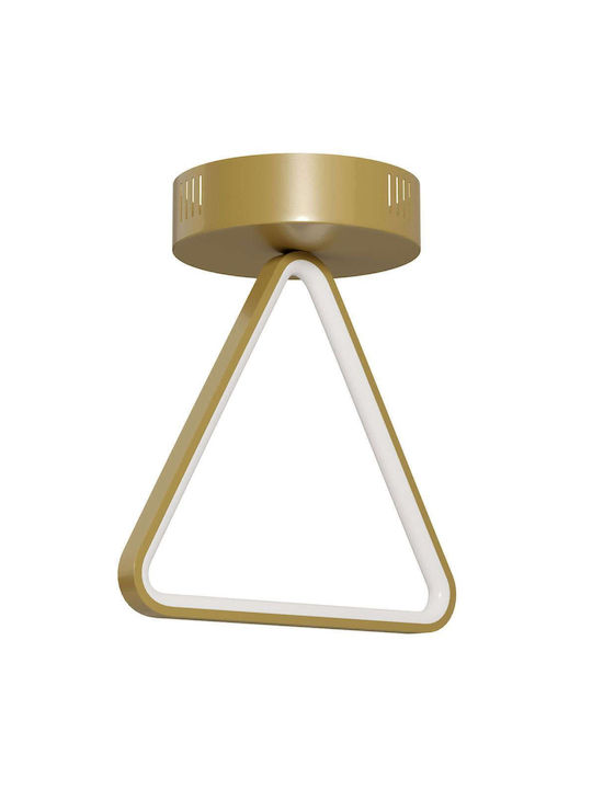 Alphab2b Μοντέρνα Μεταλλική Πλαφονιέρα Οροφής με Ενσωματωμένο LED σε Χρυσό χρώμα 25cm