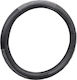 Compass Car Steering Wheel Cover Blind with Diameter 37-39cm Synthetic Black with Gray Stitching