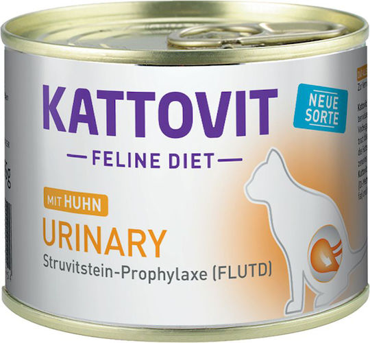 Kattovit Urinary Υγρή Τροφή για Ενήλικες Γάτες σε Κονσέρβα με Κοτόπουλο 185gr