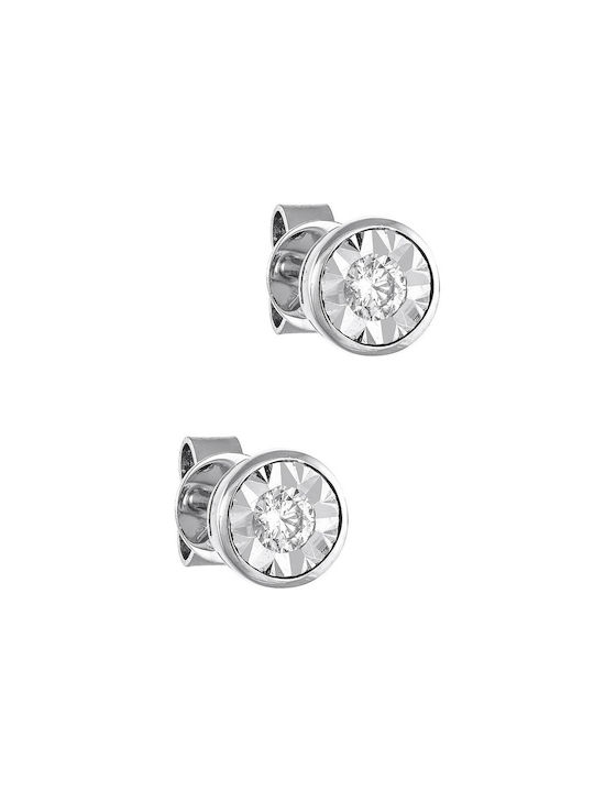 Earrings White Gold 18K Diamond plated Brillant 0.17ct