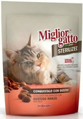 Morando Miglior Gatto Sterilised Храна за мокри котешки хранилки за стари котки с Чантичка с Говеждо месо 400гр 1бр