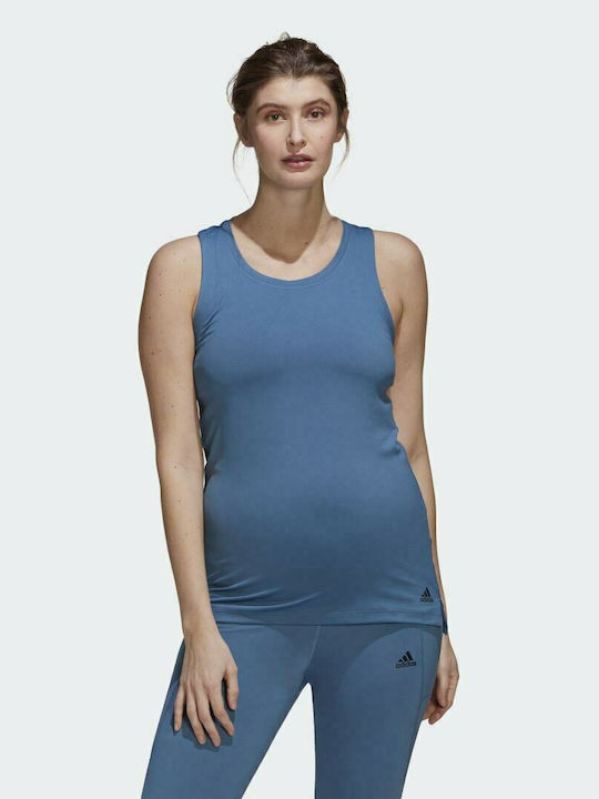 Adidas Aeroready Designed 2 Move Maternity Sportswear Top Altered Blue