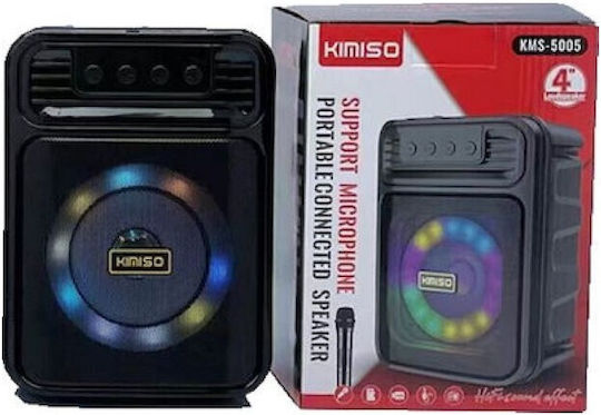 Kimiso Karaoke-Lautsprecher mit Kabellosem Mikrofon und Lichteffekte KMS-5005 Schwarz