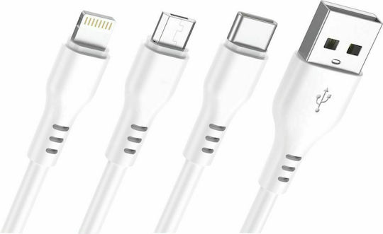 Leewello SJX-187 Regular USB 2.0 spre micro USB Cablu Alb 2m 1buc