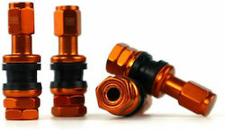 OMP Aluminum Valve Caps Orange 4pcs