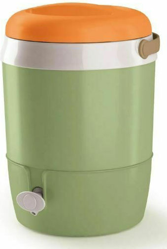 Adriatic Faucet Container with Faucet Thermos Plastic 6L Green/Orange