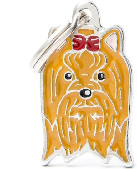 My Family Friends Yorkshire Dog ID Tag Brown Metal Personalized