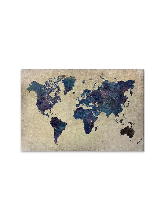 Megapap World Map Πίνακας σε Καμβά 100x70cm