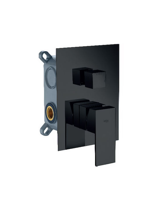 Imex für Badewanne 3 Ausgänge Black Matt