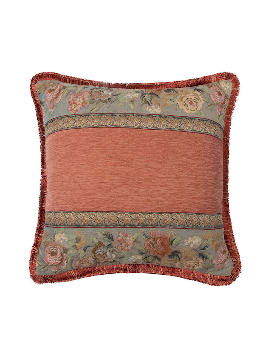 Silk Fashion Decorative Pillow Case 572 Orange 45x45cm.