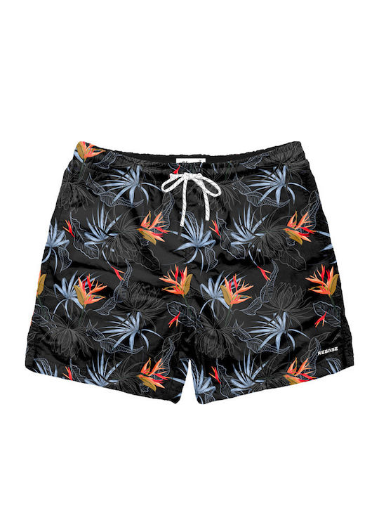 Men's Swimwear Shorts Black Floral
