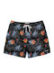 Men's Swimwear Shorts Black Floral