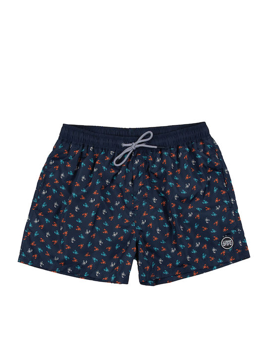 Men's Swimwear Bermuda Navy Blue with Patterns