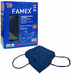 Famex Disposable Protective Mask FFP2 NR XXS Kids Navy Blue 1pcs